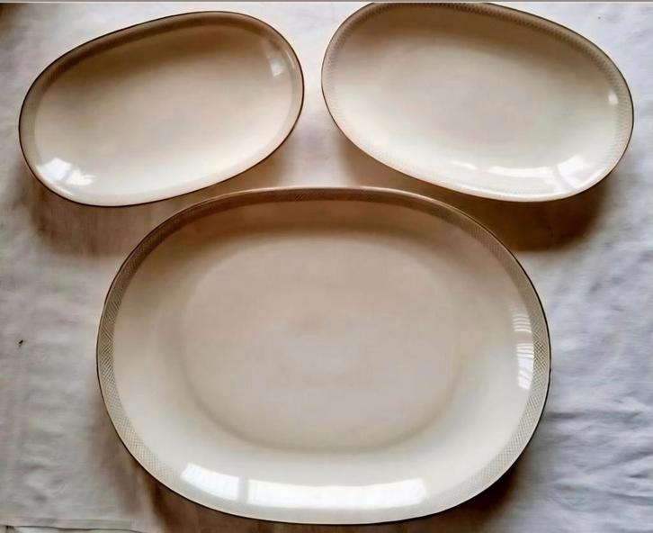 Heinrich Selb Bavaria creme schalen grijze ornamenten goude, Antiek en Kunst, Antiek | Schalen, Ophalen of Verzenden