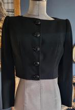 Merkkleding  Edgar Vos  zwart kolbert jasje maat 36, Zwart, Zo goed als nieuw, Jasje, Maat 36 (S)