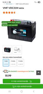 105 AH accu plus elektrische fluistermotor, Watersport en Boten, Hengelsport | Karpervissen, Ophalen of Verzenden, Zo goed als nieuw