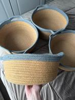 Vier nieuwe opbergmanden, Huis en Inrichting, Woonaccessoires | Schalen en Manden, Overige materialen, Mand, Rond, Nieuw