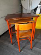 Antiek Schooltafeltje met Stoeltje, Ophalen of Verzenden, Gebruikt, Tafel(s) en Stoel(en)