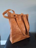 Cognac leren schoudertas van Wauw, Overige merken, Gebruikt, Bruin, Ophalen of Verzenden