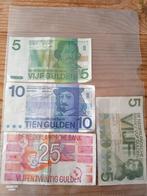 Nederlandse briefjes van 5 ( 2x ) + 10 +25, Los biljet, 25 gulden, Ophalen