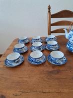 Antiek dun thee servies. Delftsblauw, Antiek en Kunst, Ophalen of Verzenden