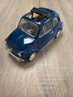 Vintage blauwe speelgoedauto Fiat 500, Hobby en Vrije tijd, Modelauto's | 1:43, Ophalen, Gebruikt, Auto, Overige merken
