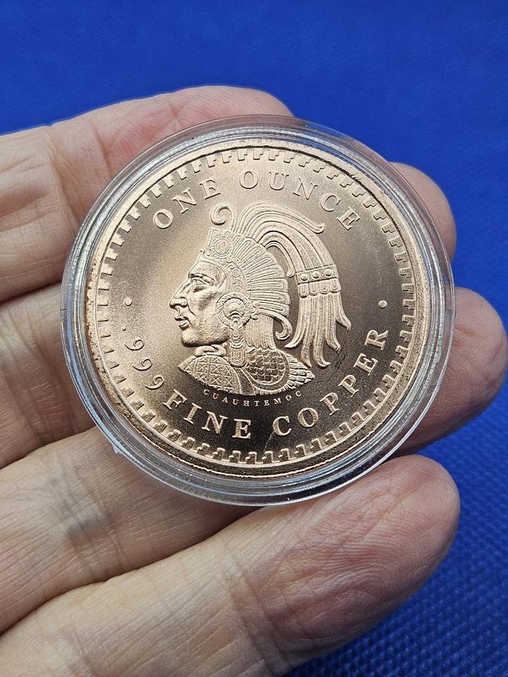 (9433) USA  AZTEC CALENDER  COPPER ROUND  ONE OUNCE, Postzegels en Munten, Edelmetalen en Baren, Koper, Ophalen of Verzenden