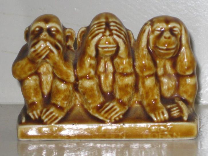 Horen, Zien, Zwijgen Apen Beeldje / Der Weisheit, Verzamelen, Beelden en Beeldjes, Zo goed als nieuw, Dier, Ophalen