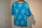 Fabienne Chapot blauw shirt groene palm print bedel S, Zo goed als nieuw, Maat 36 (S), Verzenden, Blauw