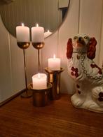 Vintage messing, brass Deense kandelaars, Huis en Inrichting, Woonaccessoires | Kandelaars en Kaarsen, Ophalen of Verzenden, Gebruikt