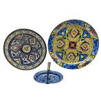 Twee aardewerken schotels en presenteerschaaltje, Antiek en Kunst, Ophalen of Verzenden