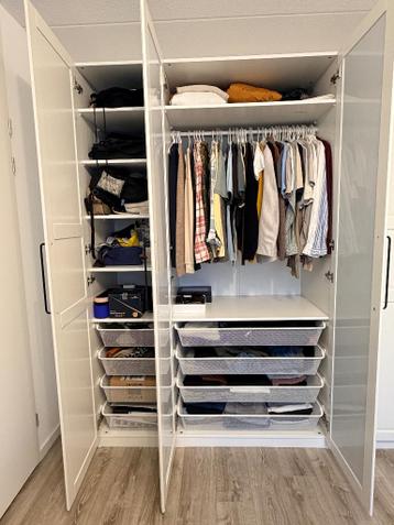 IKEA PAX Hoek Kledingkast 260x260cm Spiegeldeuren - ZGAN Wit - afbeelding 4