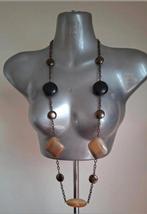 Manouk - ketting met olie- en harskralen, Verzenden, Nieuw, Zwart, Overige materialen