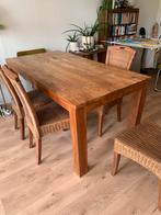 4 Rieten Eettafel stoelen, Huis en Inrichting, Stoelen, Riet of Rotan, Vier, Gebruikt, Ophalen of Verzenden