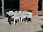 Steigerhouten tafel met stalen X-poot – 200 x 96 cm, Tuin en Terras, Tuintafels, Ophalen, Rechthoekig, Hout