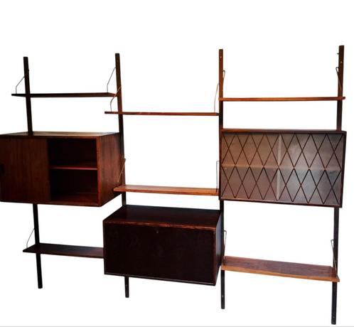 Deens vintage modulair wandsysteem rosewood / Cadovius, Huis en Inrichting, Woonaccessoires | Wandplanken en Boekenplanken, Gebruikt