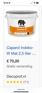 Caparol indeko W mat wit 2.5 liter badkamerverf, Doe-het-zelf en Verbouw, Verf, Beits en Lak, Wit, Ophalen of Verzenden, Minder dan 5 liter