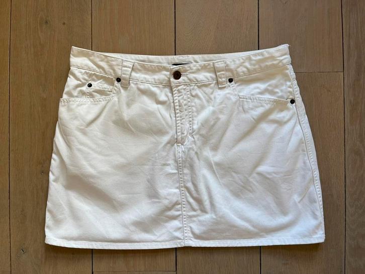 Witte 44 zgan katoenen spijkerrok five pocket H&M egf, Kleding | Dames, Rokken, Zo goed als nieuw, Maat 42/44 (L), Wit, Boven de knie