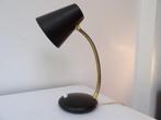Fifties Bureaulamp, zwart/messing, Ophalen of Verzenden