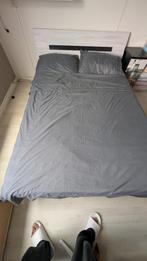 Bed twijfelaar inc nachtkastje en extra kastje, Wit, Ophalen of Verzenden, Zo goed als nieuw, 200 cm