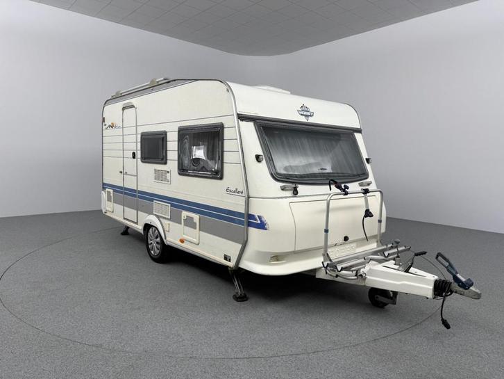 Hobby Excellent 400 SF Voortent Luifel Fietsendrager, Caravans en Kamperen, Caravans, Bedrijf, Treinzit, Hobby, Vast bed, 4 tot 5 meter