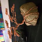 Koperen bonsai boom op steen, Ophalen of Verzenden