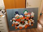 Hand geschilderd schilderijen. Donald Duck familie., Schilderij, Ophalen of Verzenden, Zo goed als nieuw