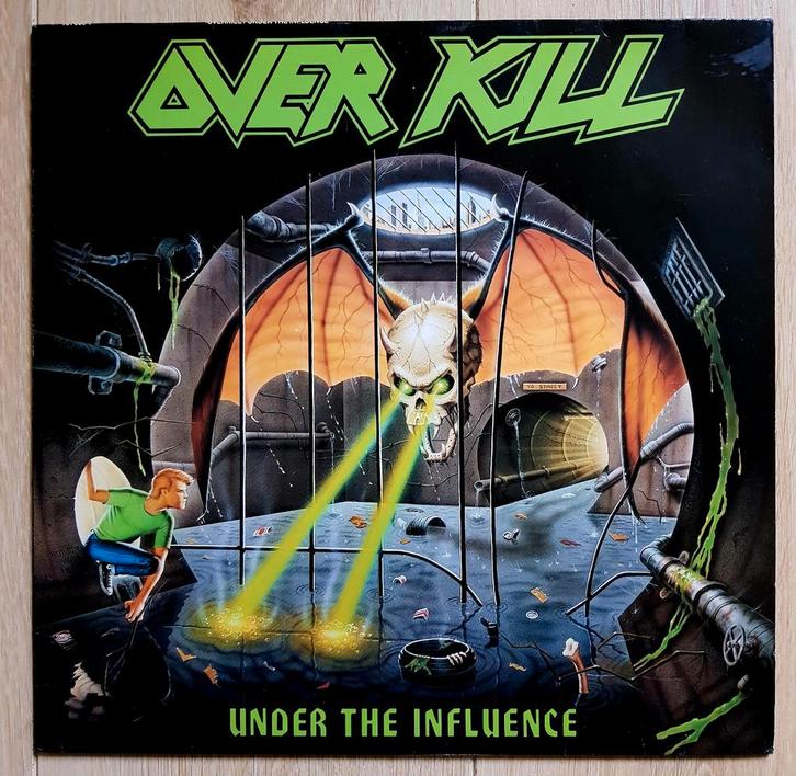 Overkill - Under the influence lp vinyl thrash rock speed, Cd's en Dvd's, Vinyl | Hardrock en Metal, Gebruikt, Ophalen of Verzenden