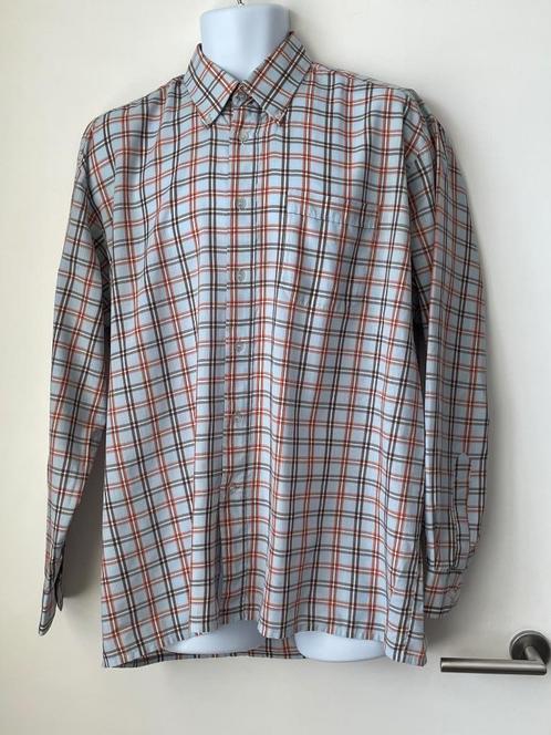 Geruit heren overhemd lange mouwen, maat 42 / Large, Kleding | Heren, Overhemden, Nieuw, Halswijdte 41/42 (L), Blauw, Ophalen of Verzenden