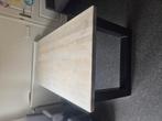 Eiken keukentafel 90x180, Ophalen, Gebruikt, 50 tot 100 cm, Vijf personen of meer