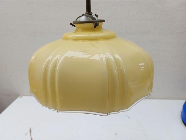 Vintage Glazen lampenkap 39745, Huis en Inrichting, Lampen | Lampenkappen, Gebruikt, Minder dan 25 cm, Rond, Ophalen of Verzenden