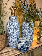 2 XXL delfts blauwe vazen dekselvaas chinese pot kaststel, Huis en Inrichting, Woonaccessoires | Vazen, Ophalen, Overige materialen
