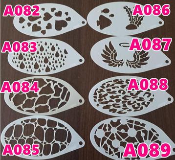 schminksjabloon stencil 1,25pst dieren prints div keuze  beschikbaar voor biedingen