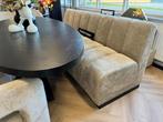 Luxe Teddy Velvet Eetkamerbank Lily 220cm Beige Sand NIEUW, Info@oosterbaanwonen.nl, Venus 31 8448CE Heerenveen, Nieuw, Stof