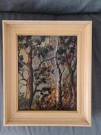 Olieverf Schilderij Boslandschap met Houten Lijst, Ophalen
