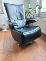 Leren relaxfauteuil, zwart, Huis en Inrichting, Fauteuils, Ophalen of Verzenden, Zo goed als nieuw, 75 tot 100 cm, 50 tot 75 cm