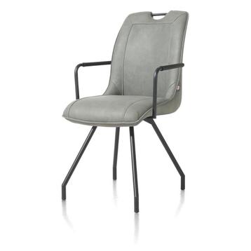6 Nieuwe Arm Stoelen, kleur groen,+ metaal, Michiel van H&H beschikbaar voor biedingen