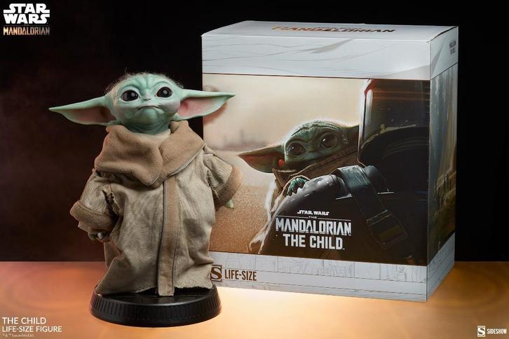 Sideshow Grogu Baby Yoda life size, Verzamelen, Star Wars, Zo goed als nieuw, Beeldje of Buste, Ophalen