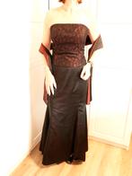 Lange rok met bustier en stola zwart/rood maat M, Galajurk, Zo goed als nieuw, Rood, Ophalen