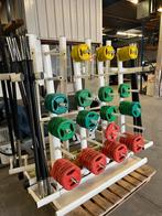 15 x bodypump set met rek body pump schijven en stangen, Sport en Fitness, Fitnessmaterialen, Ophalen, 15 x, Gebruikt, Bodypump set