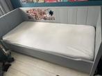 Eenpersoonsbed steigerhout grijs, Ophalen, 85 tot 100 cm, Zo goed als nieuw, Lattenbodem