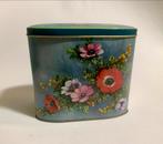 Vintage Blik - Blikken Trommel met Bloemmotief, Ophalen of Verzenden, Gebruikt, Koek(jes), Overige merken