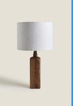 2 x Zara Home lamp met houten voet, Beige, Rond, Ophalen of Verzenden, Zo goed als nieuw
