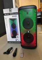 Nieuwe bluetooth party box karaoke set met verlichting XXL, Ophalen of Verzenden, Nieuw, Complete set