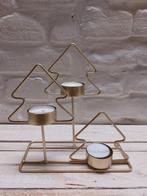 Gouden Kerstboom Kandelaar voor 3 Kaarsen, Verzenden, Zo goed als nieuw
