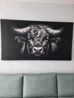 Groot stoer schilderij Stier/ Koe 1.80 breed Zwart, Antiek en Kunst, Kunst | Schilderijen | Modern, Ophalen