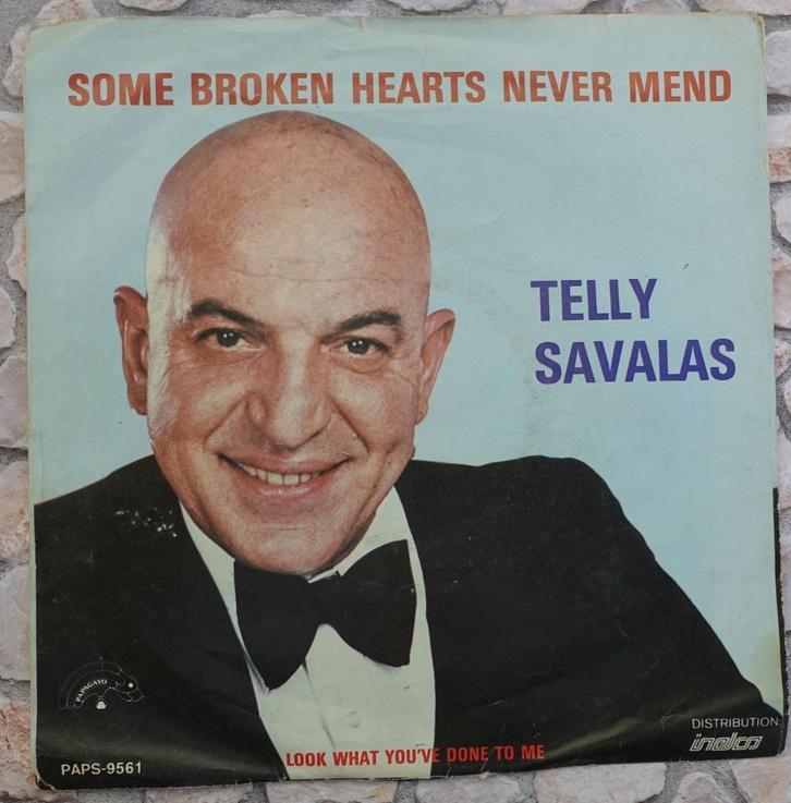 telly savalas - some broken hearts never mend, Cd's en Dvd's, Vinyl Singles, Zo goed als nieuw, Single, Overige genres, 7 inch
