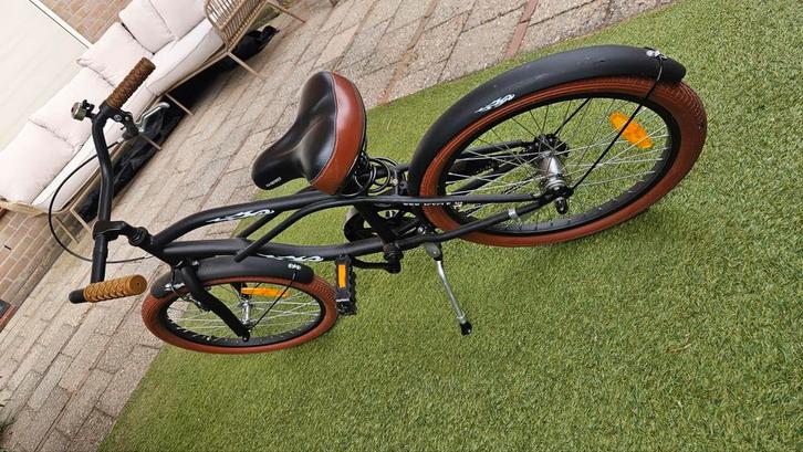 Kinderfiets  Mat-Zwart Jongensfiets 6 tot 8 jaar, Fietsen en Brommers, Fietsen | Kinderfietsjes, Zo goed als nieuw, 20 inch of meer