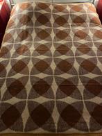 Retro vintage 1-persoons deken - Funky Space Age retrodessin, Gebruikt, Eenpersoons, Bruin, Ophalen of Verzenden