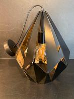 Stoere design lamp zwart goud (industrieel), Huis en Inrichting, Lampen | Hanglampen, Ophalen of Verzenden, Zo goed als nieuw