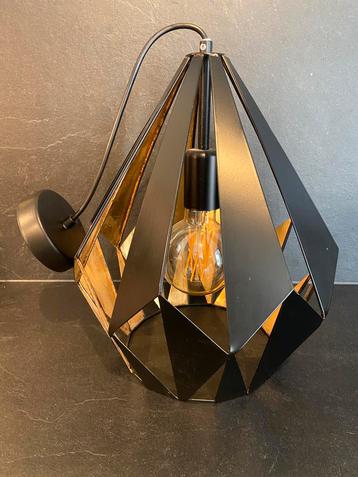 Stoere design lamp zwart goud (industrieel) beschikbaar voor biedingen